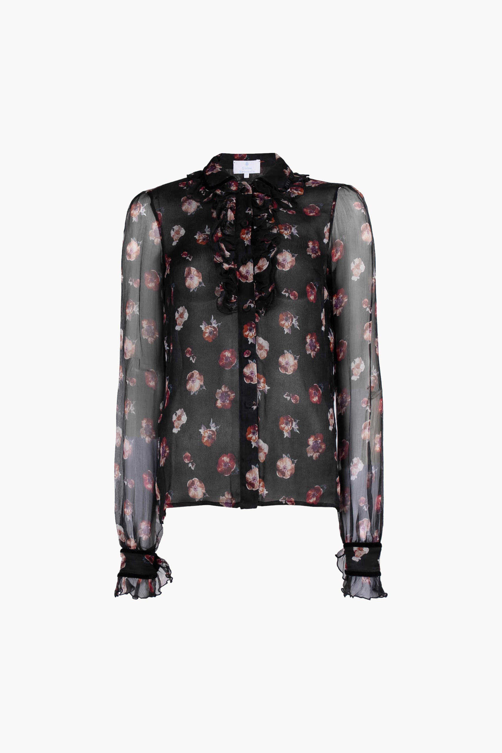 Pansy Flower Chiffon Shirt