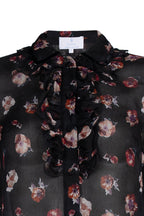 Camicia in Chiffon con Fiore di Viola del Pensiero