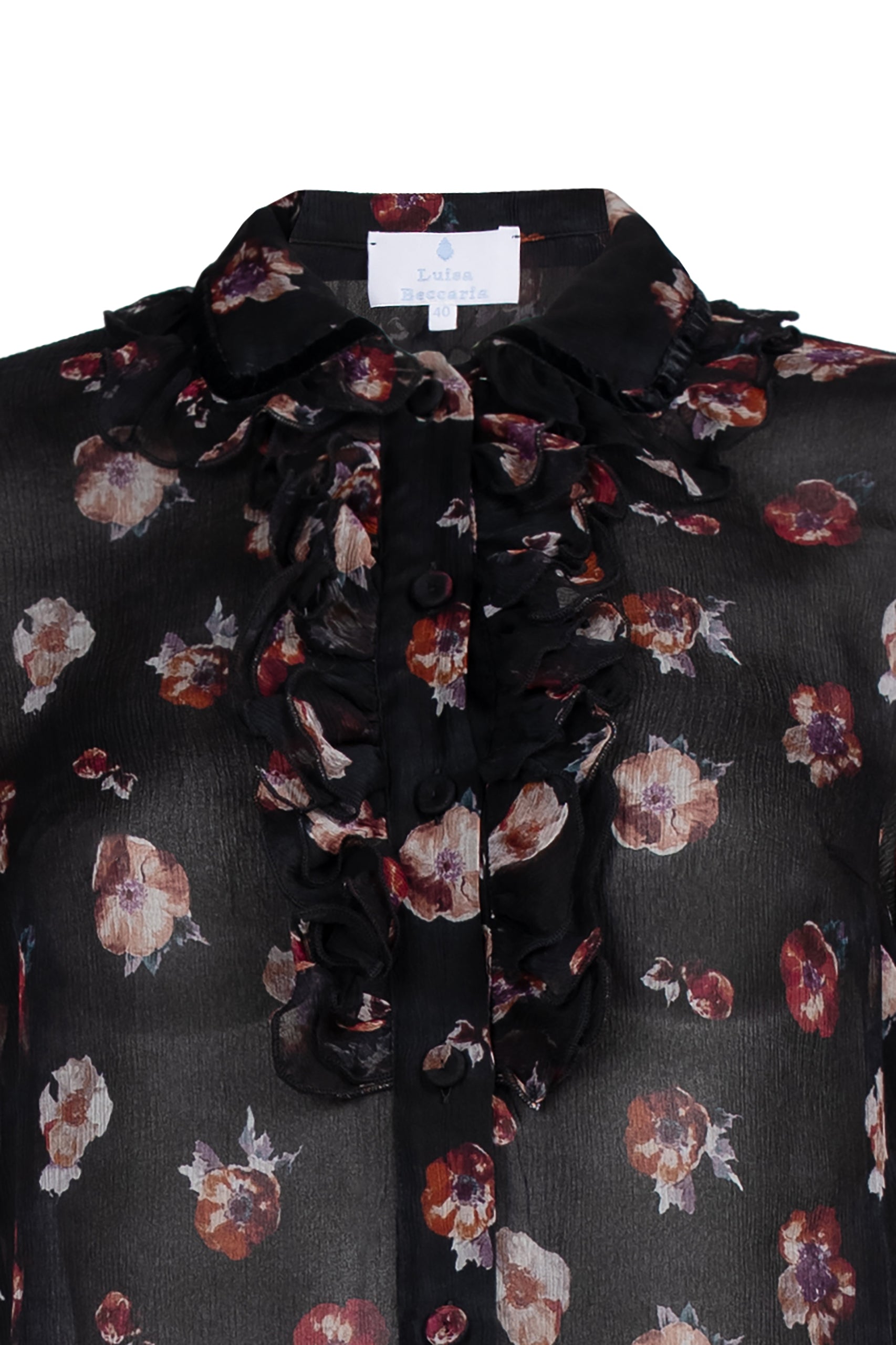 Camicia in Chiffon con Fiore di Viola del Pensiero