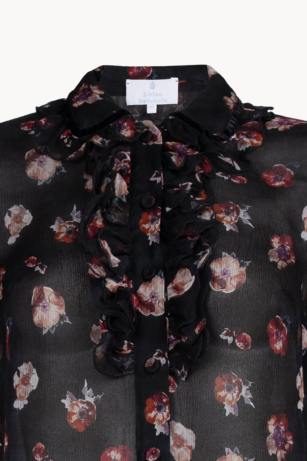 Camicia in Chiffon con Fiore di Viola del Pensiero