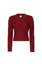 Maglione Rosso Ciliegia a Treccia