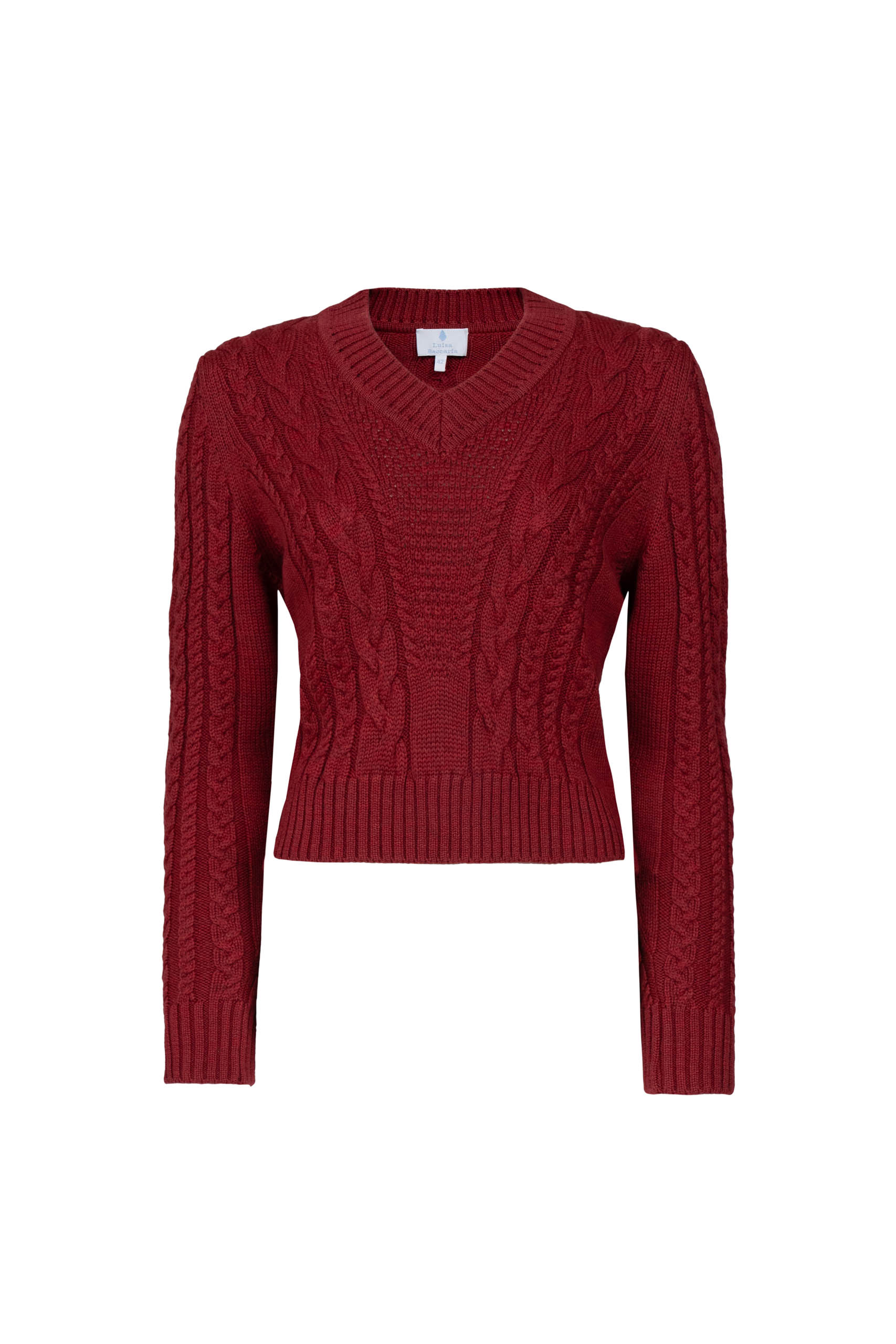 Maglione Rosso Ciliegia a Treccia