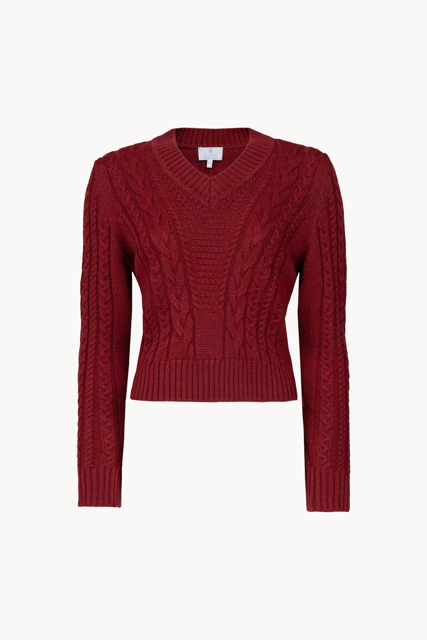 Maglione Rosso Ciliegia a Treccia