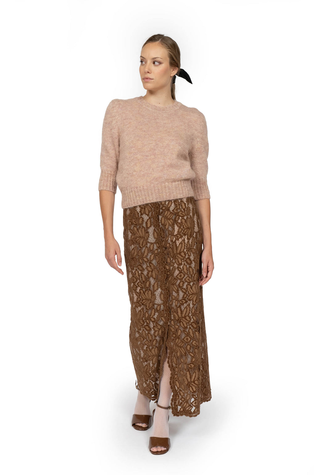 Maglione Rosa a Maglia Fine