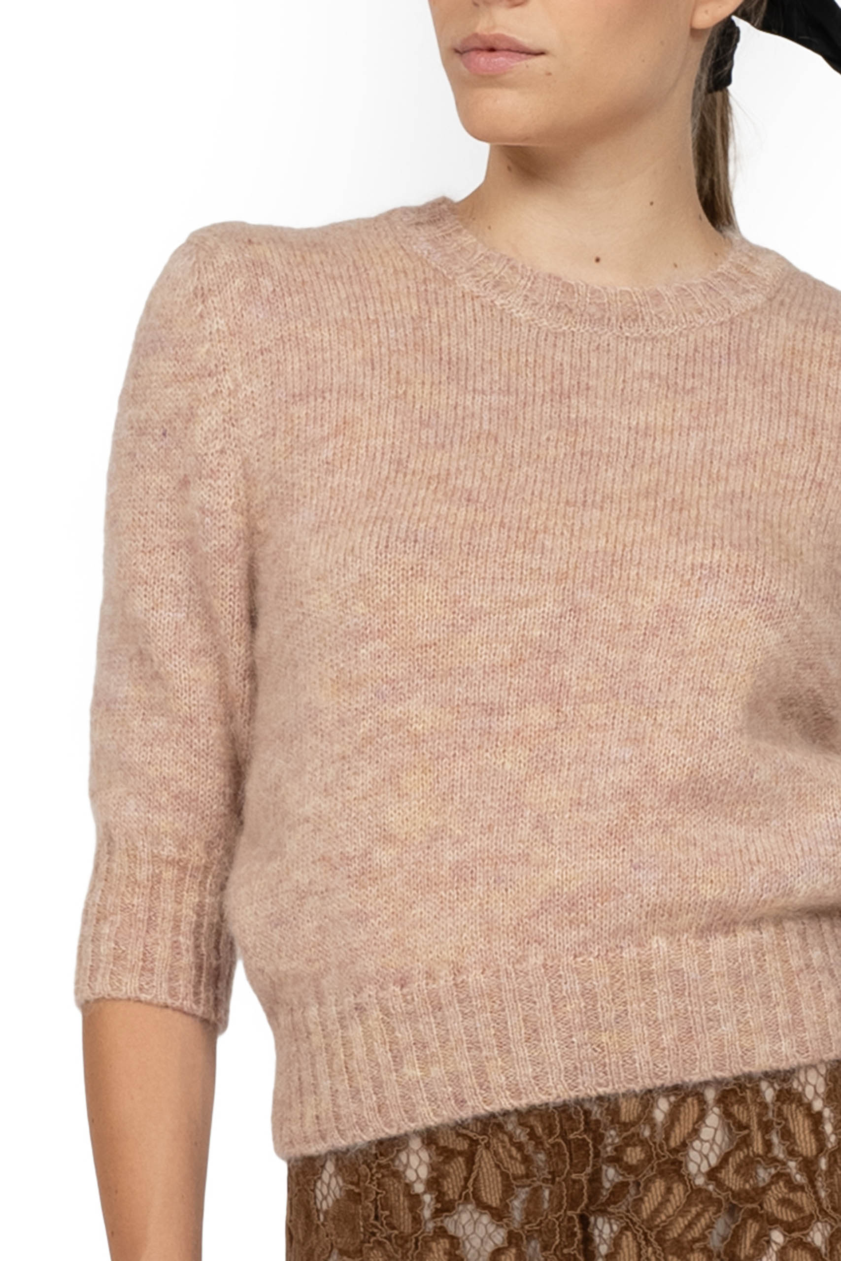 Maglione Rosa a Maglia Fine