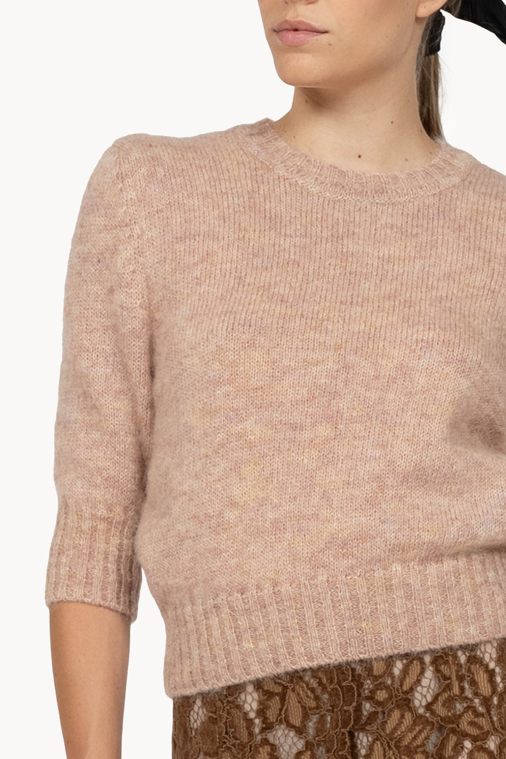 Maglione Rosa a Maglia Fine