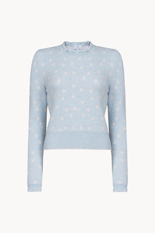 Maglione a pois azzurro chiaro