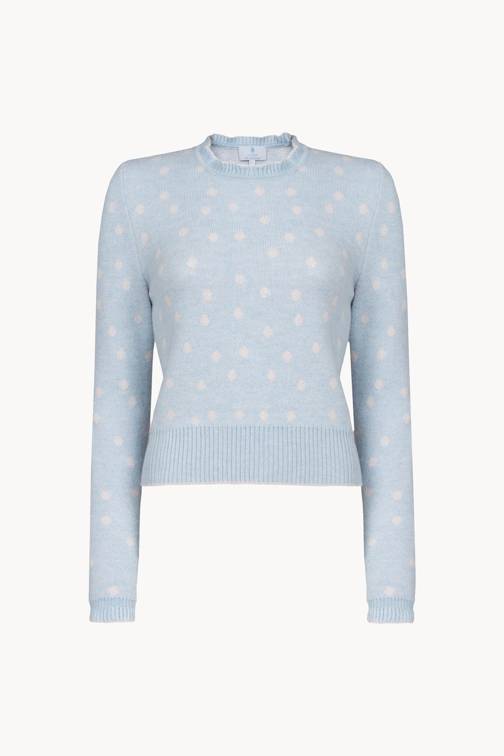 Maglione a pois azzurro chiaro