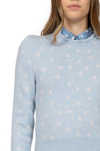 Maglione a pois azzurro chiaro