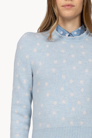 Maglione a pois azzurro chiaro