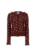 Cardigan Borgogna a Pois