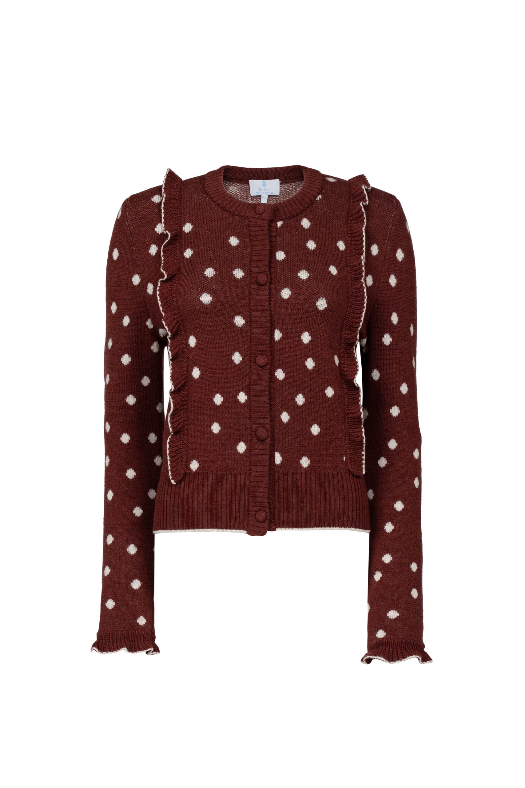 Cardigan Borgogna a Pois
