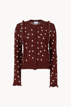 Cardigan Borgogna a Pois