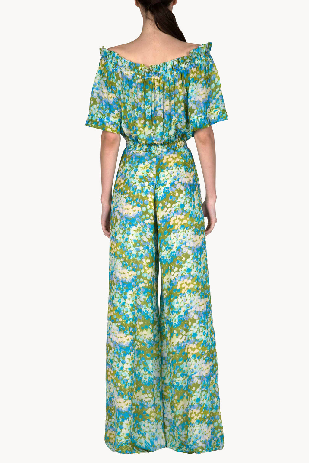 Blue Monet Off-Shoulder Jumpsuit