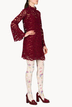 Velvet Lace Wide Sleeve Dress