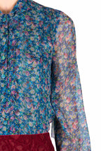Camicia in chiffon con micro anemoni