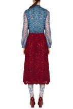 Camicia in chiffon con micro anemoni