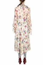 Chiffon Macro Anemones Dress With Sash