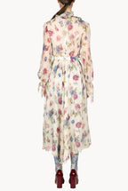 Chiffon Macro Anemones Dress With Sash