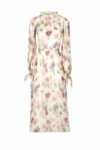 Chiffon Macro Anemones Dress With Sash