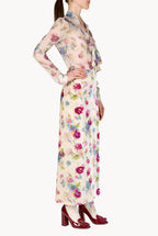Velvet Printed Macro Anemones Skirt