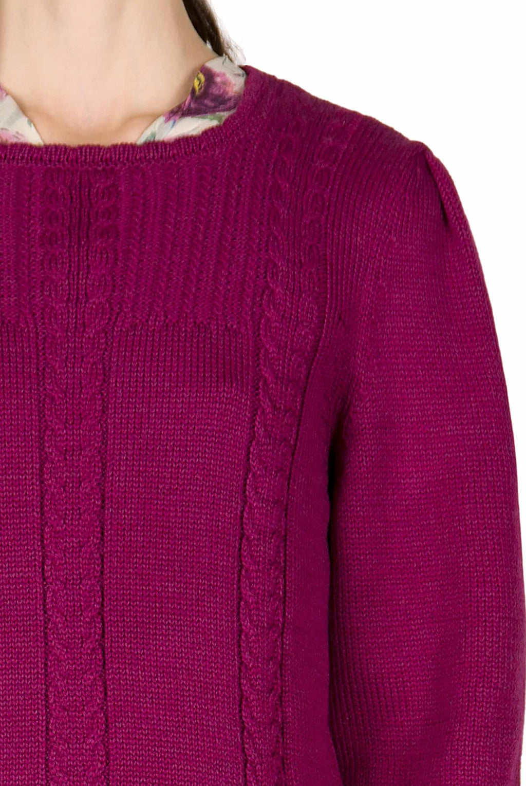 Maglione over in lana a trecce