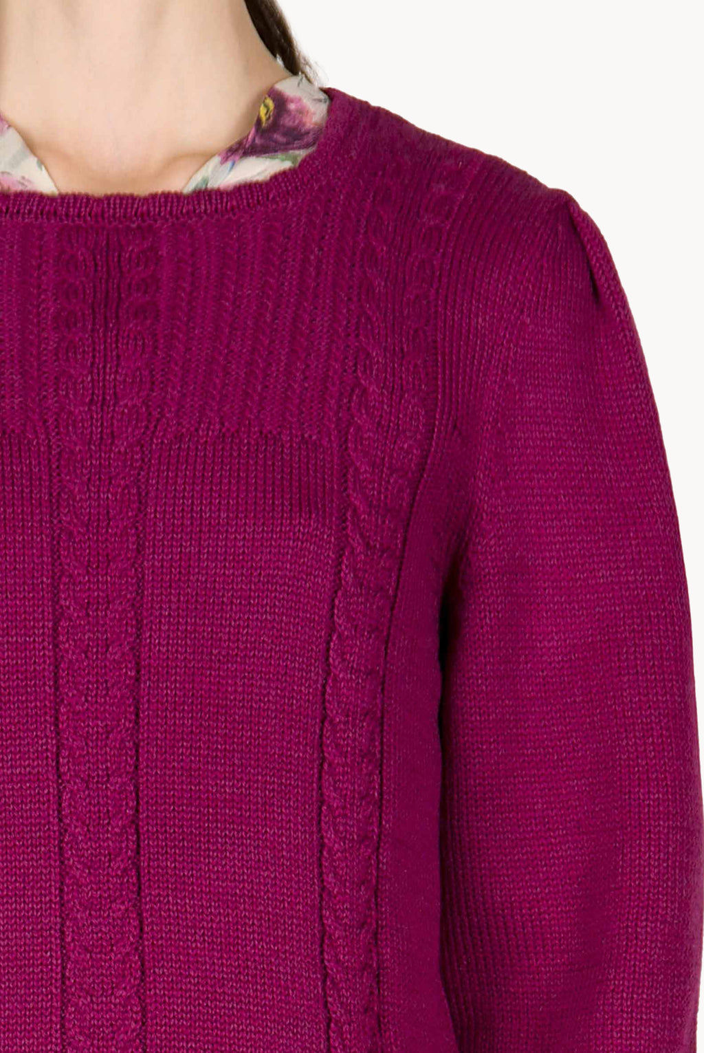 Maglione over in lana a trecce