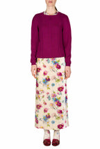 Maglione over in lana a trecce