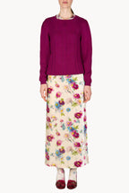 Maglione over in lana a trecce