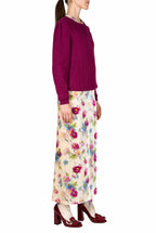 Maglione over in lana a trecce