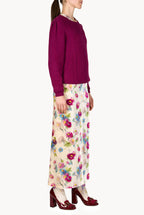 Maglione over in lana a trecce