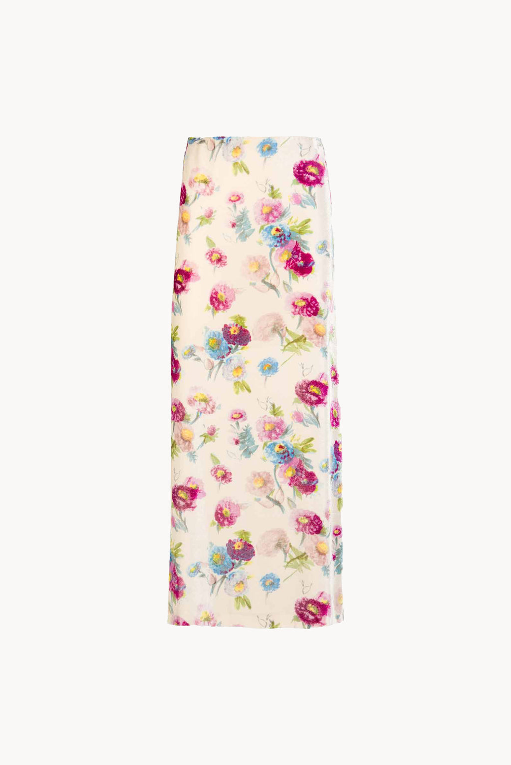 Velvet Printed Macro Anemones Skirt