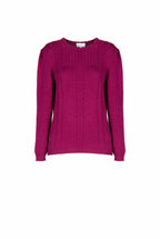 Maglione over in lana a trecce