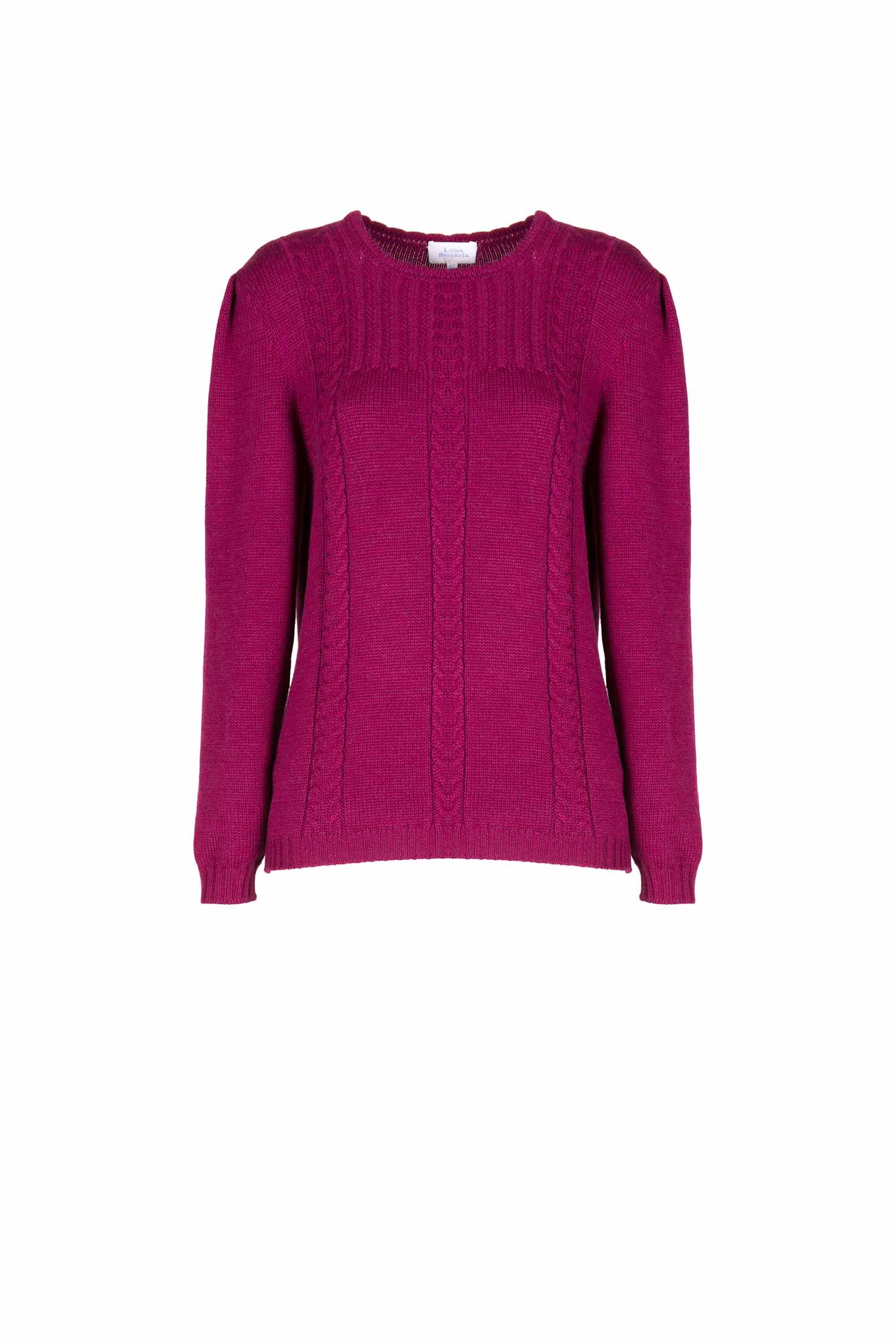 Maglione over in lana a trecce