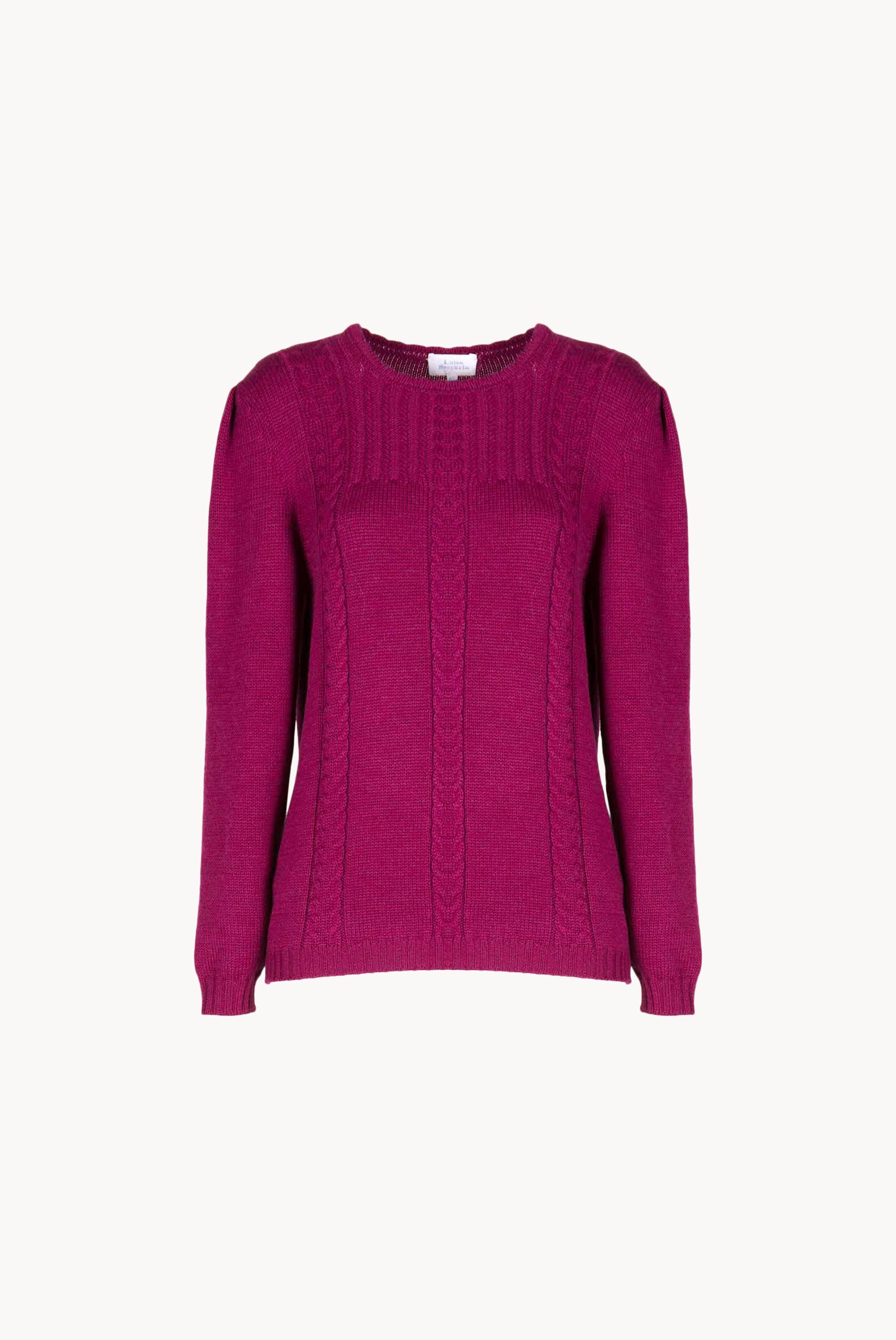 Maglione over in lana a trecce