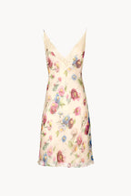 Slipdress con macro anemoni e pizzo