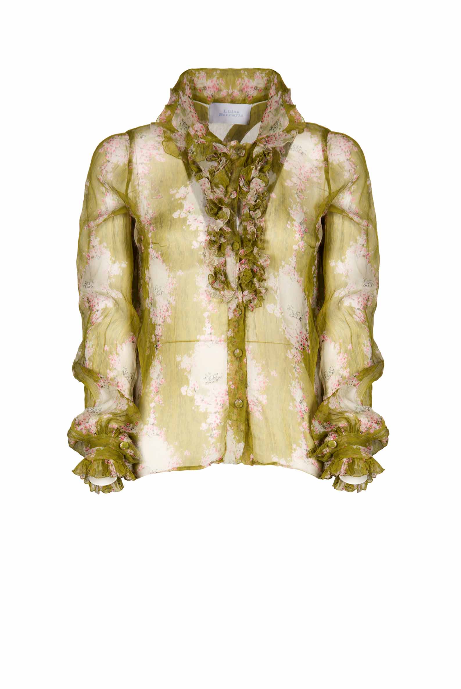 Camicia in chiffon crepon stampata Circle Of Roses