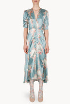Vestito bottoncino in satin Circle Of Roses
