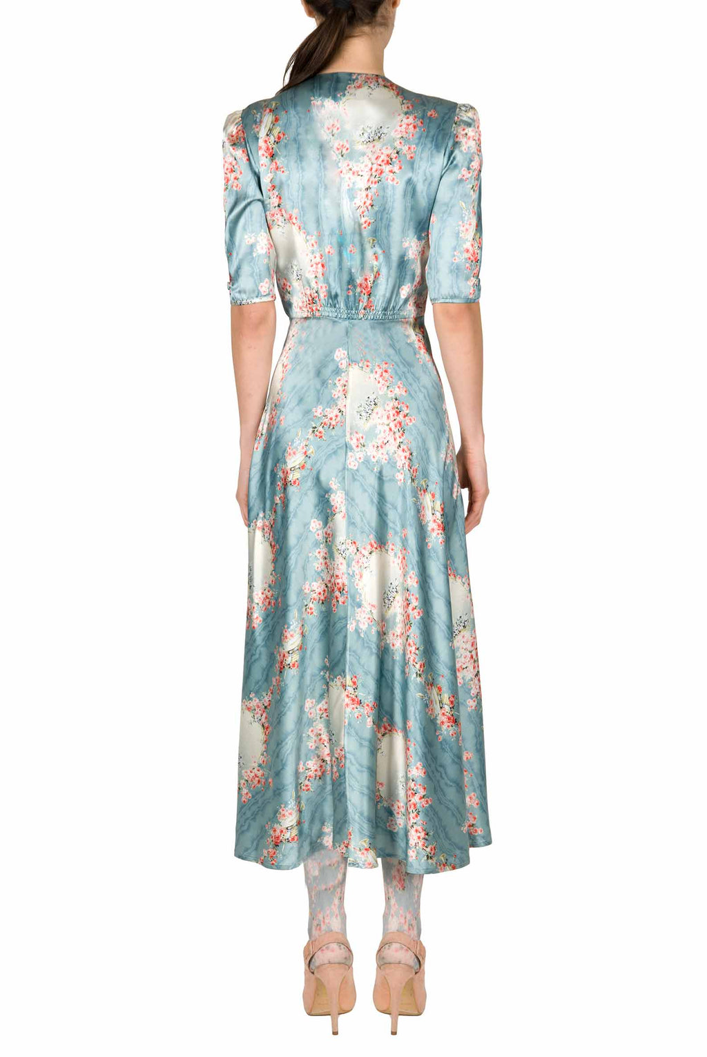 Vestito bottoncino in satin Circle Of Roses