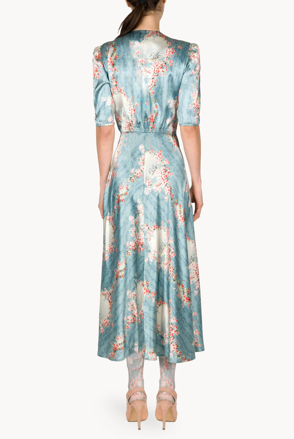 Vestito bottoncino in satin Circle Of Roses