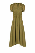 Abito Bottoncino in georgette verde