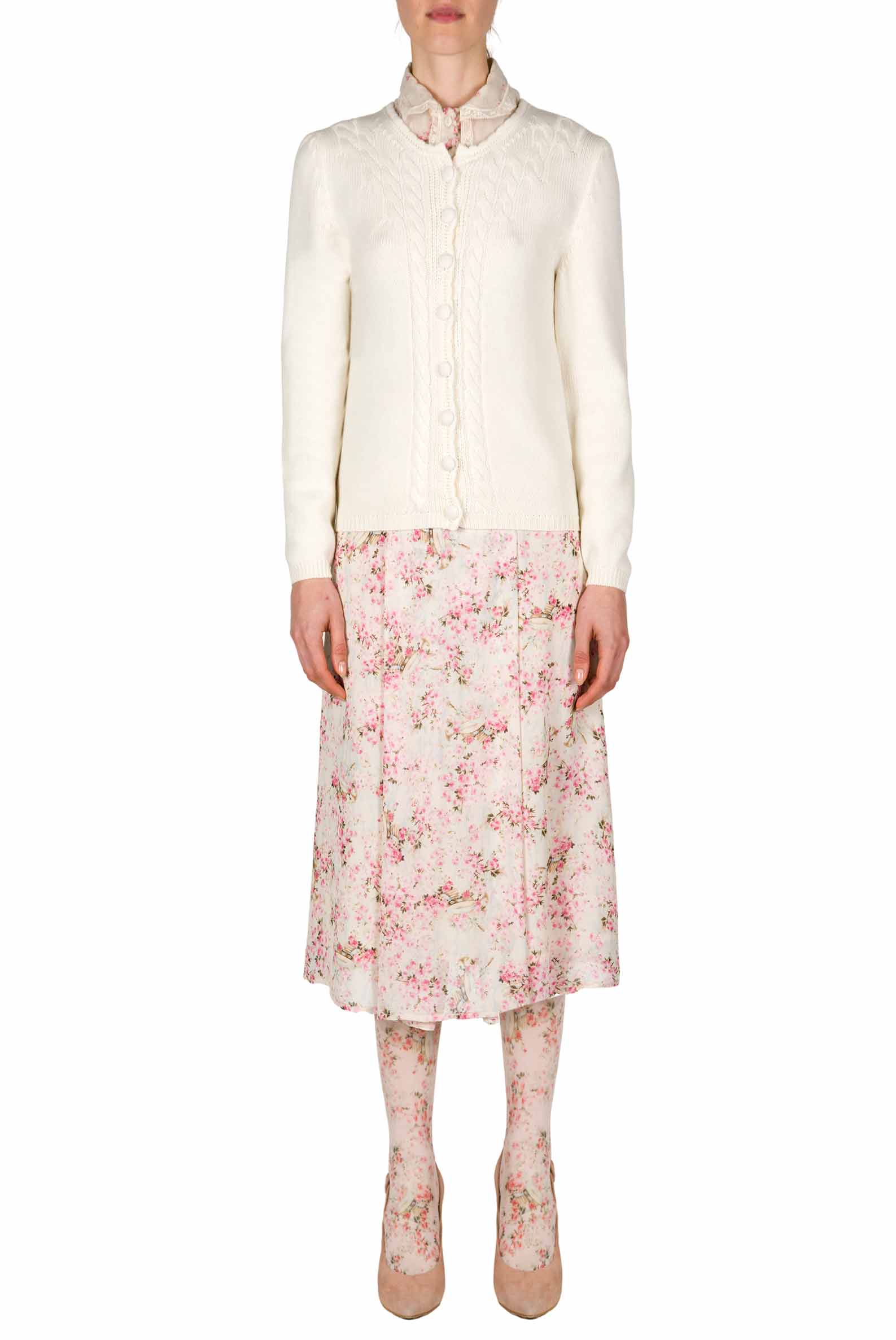 Maglione in lana a trecce