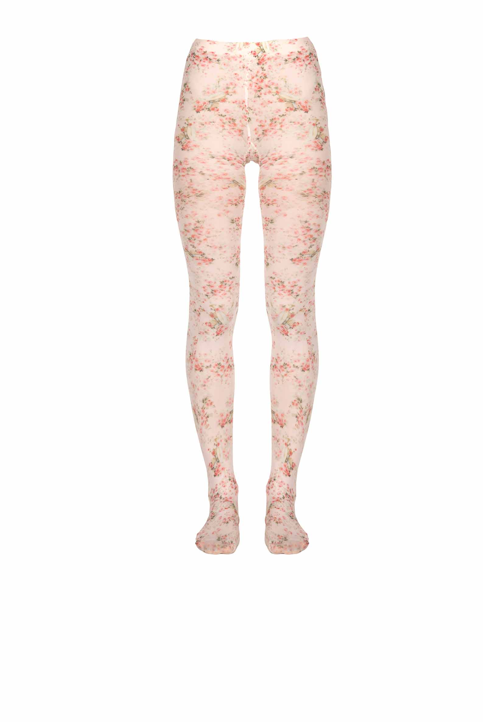 Collant in jersey con boccioli di rosa rosa