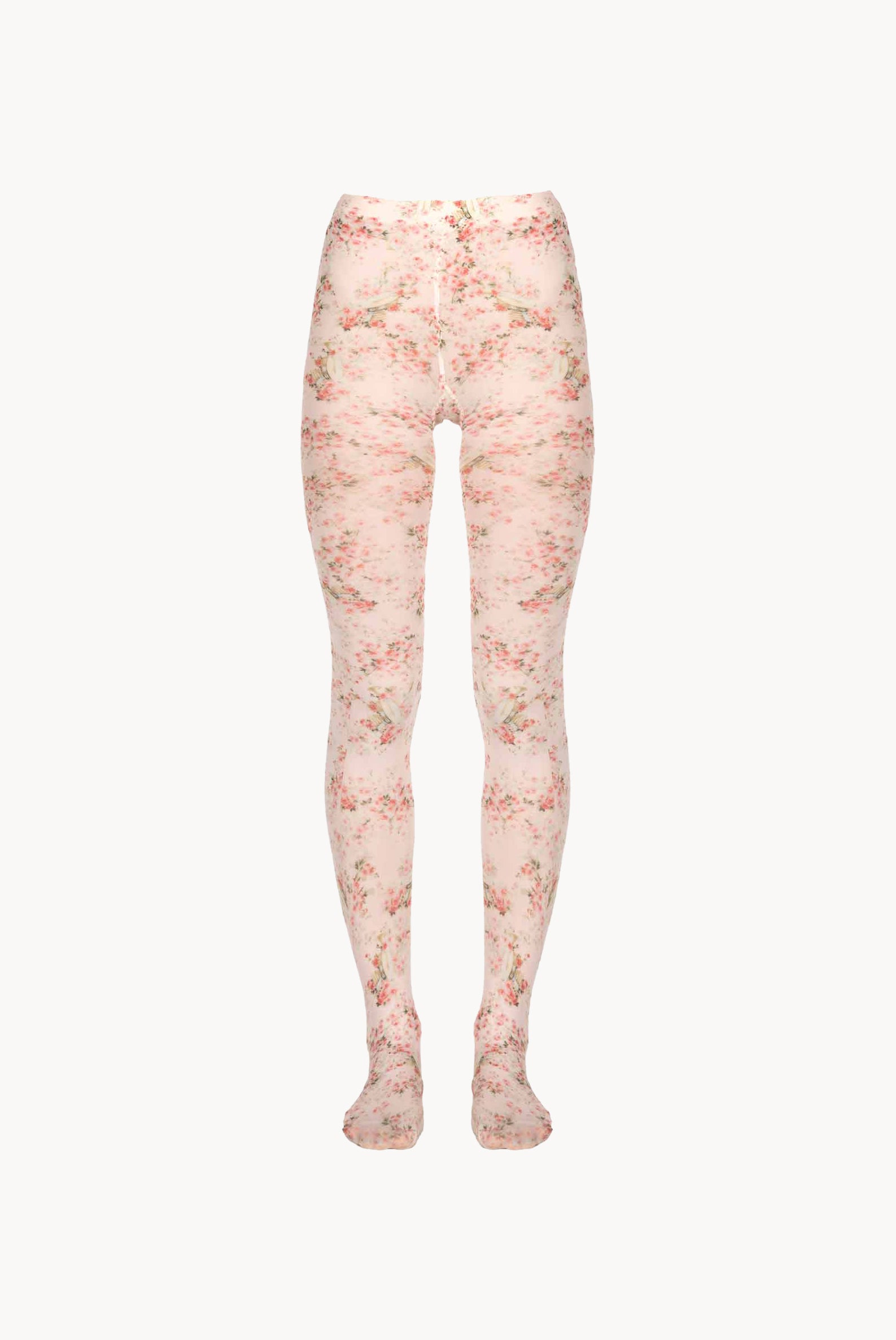 Collant in jersey con boccioli di rosa rosa