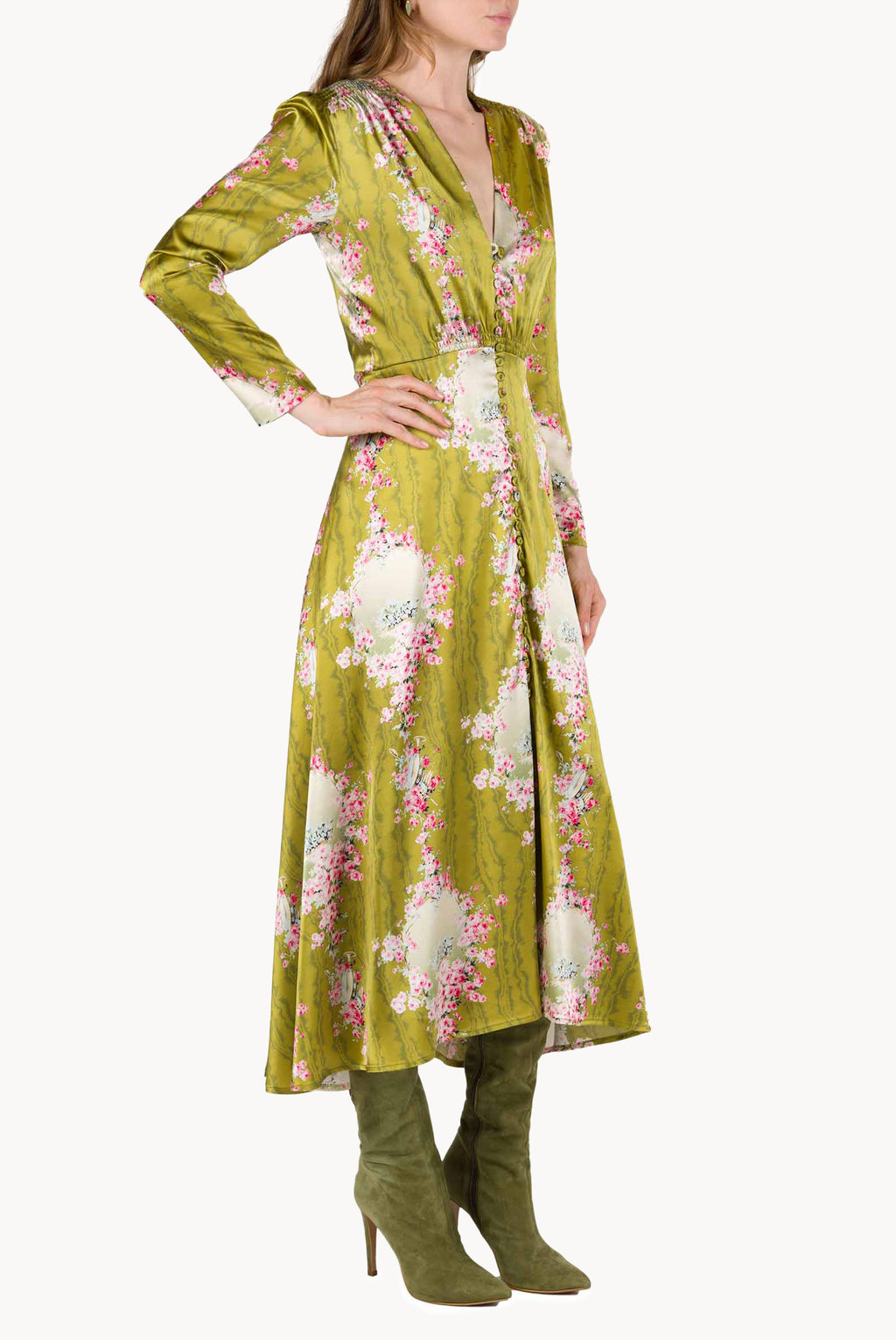Bottoncino Cocktail Circle Of Roses Printed Dress