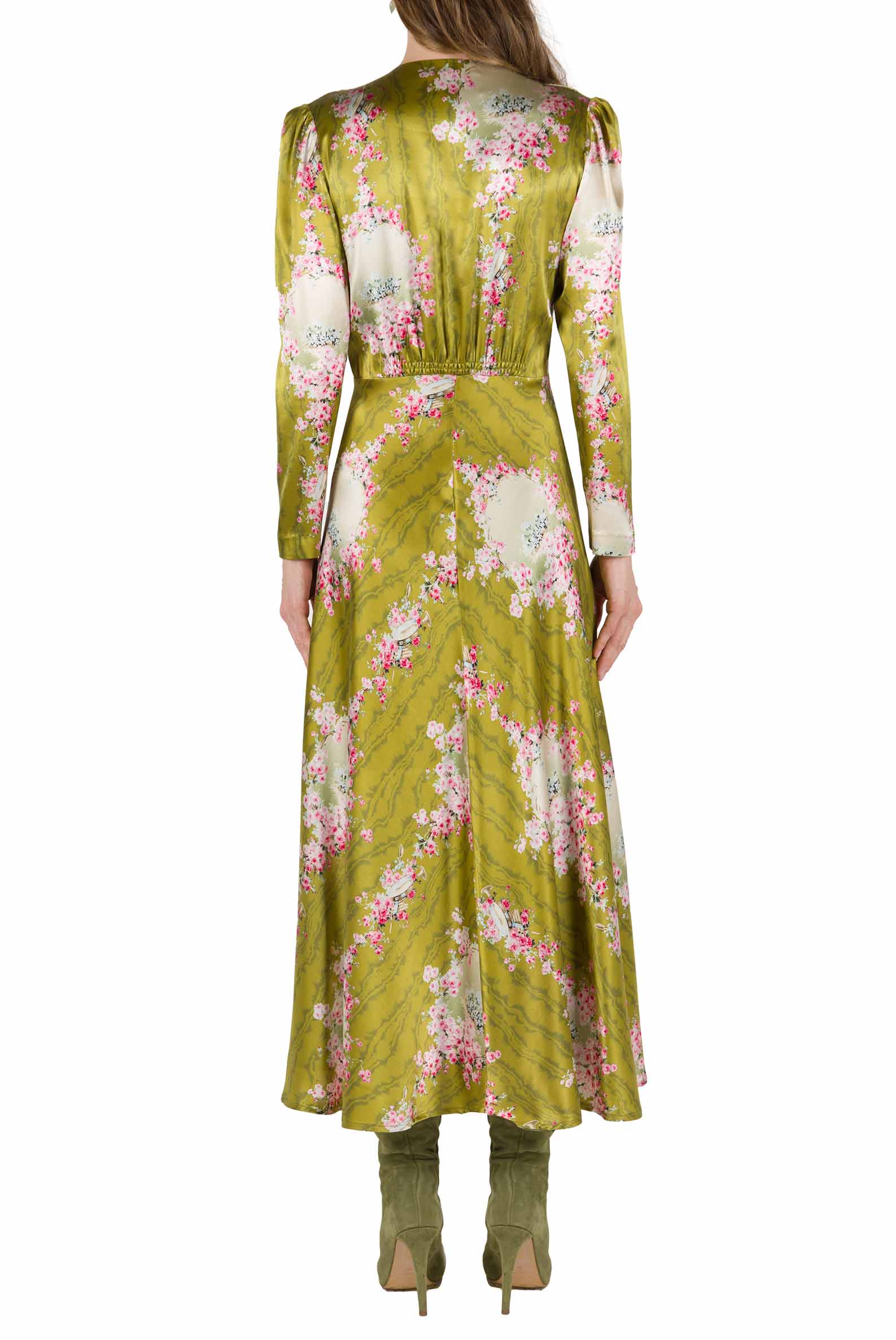 Bottoncino Cocktail Circle Of Roses Printed Dress