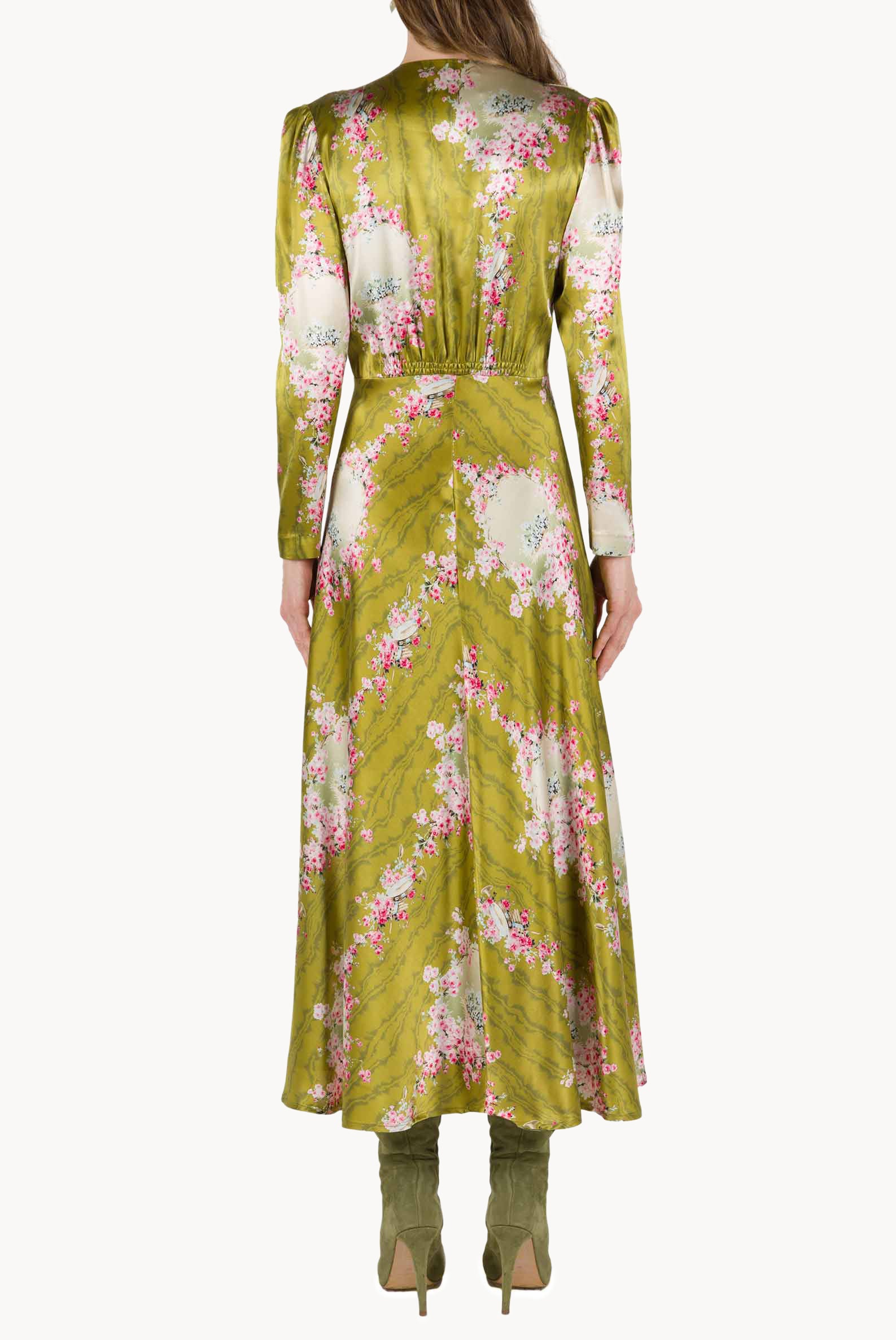 Bottoncino Cocktail Circle Of Roses Printed Dress
