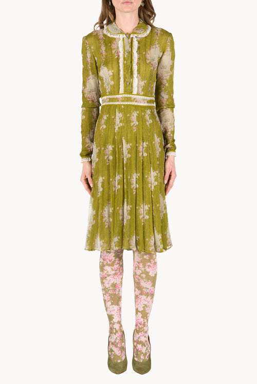 Abito in chiffon Circle Of Roses con scollo rotondo
