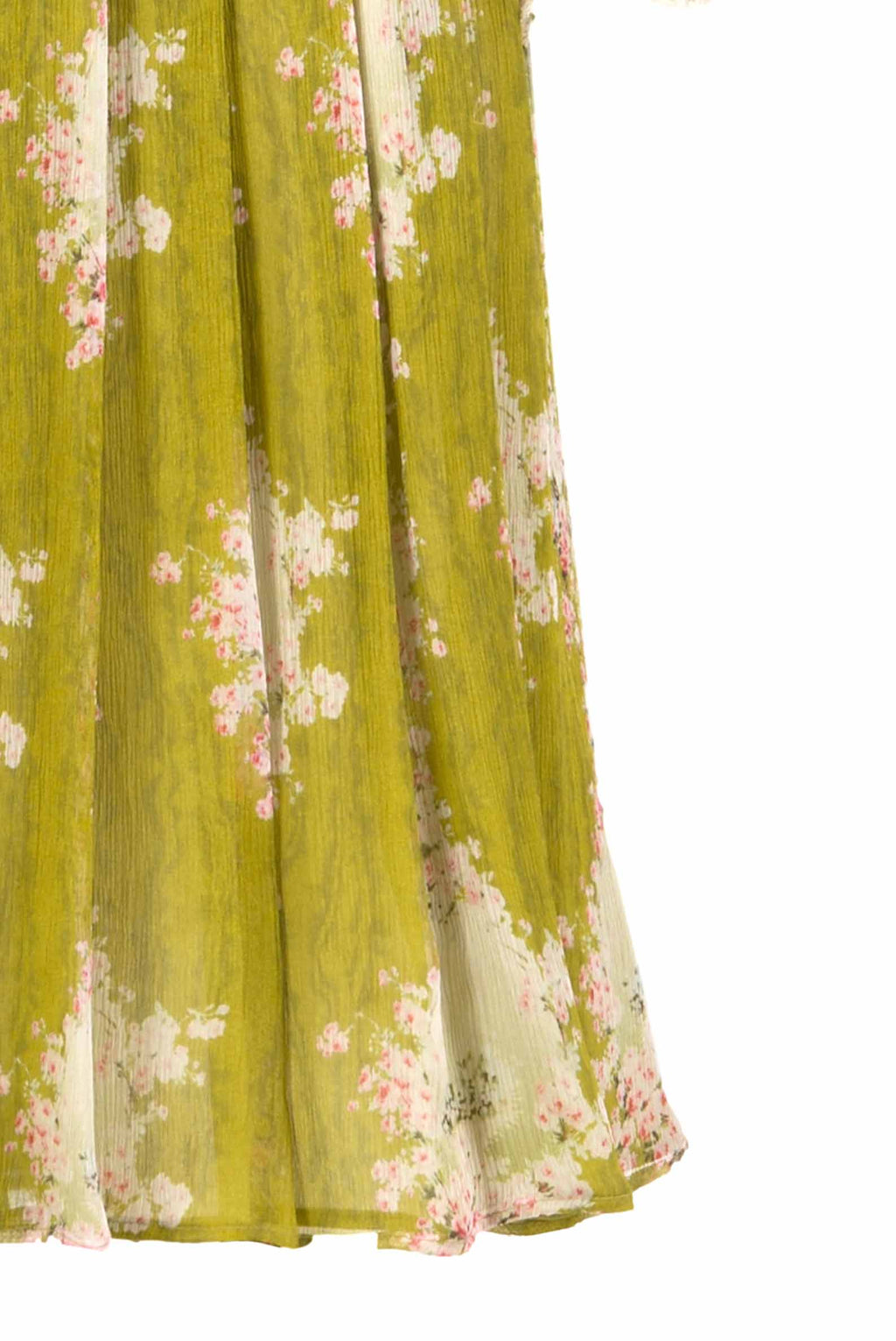 Circle Of Roses Chiffon Dress Round Neckline