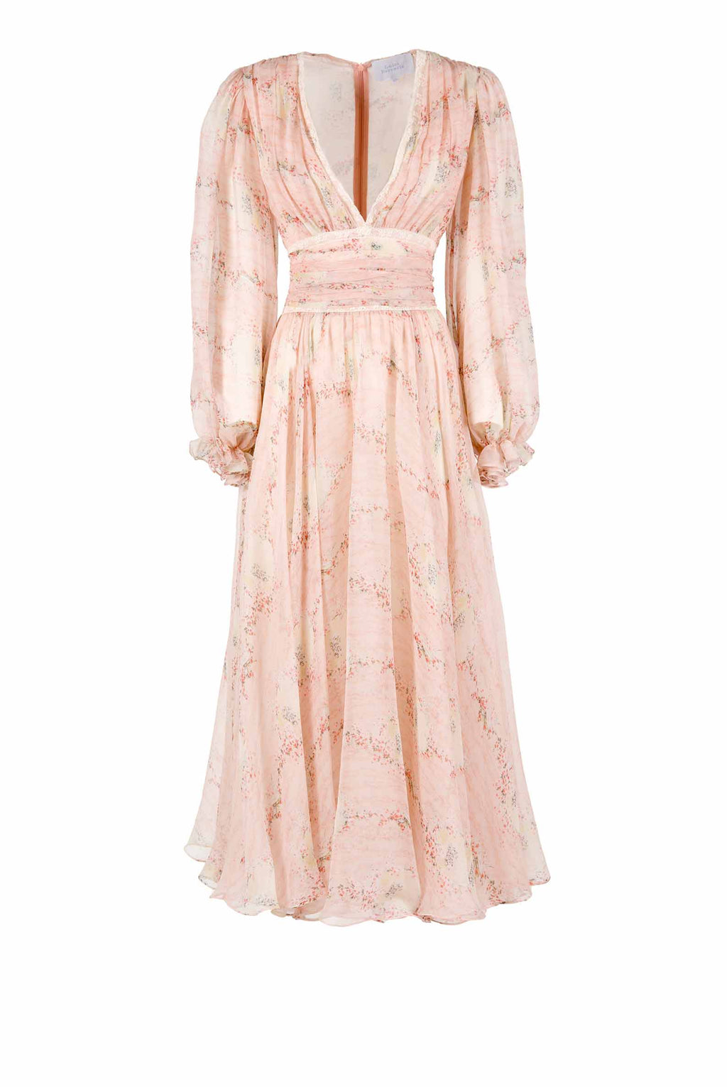 Chiffon Lace Circle Of Roses Printed Dress
